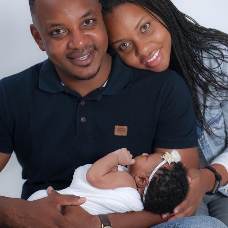 Family with their newborn baby